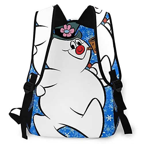 Multi leisure backpack,Frosty The Cute Pig Snowman, travel sports School bag for adult youth College Students