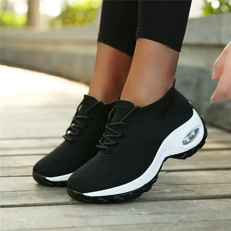 Nanccy Lace Up Walking Running Shoes Platform Sneakers