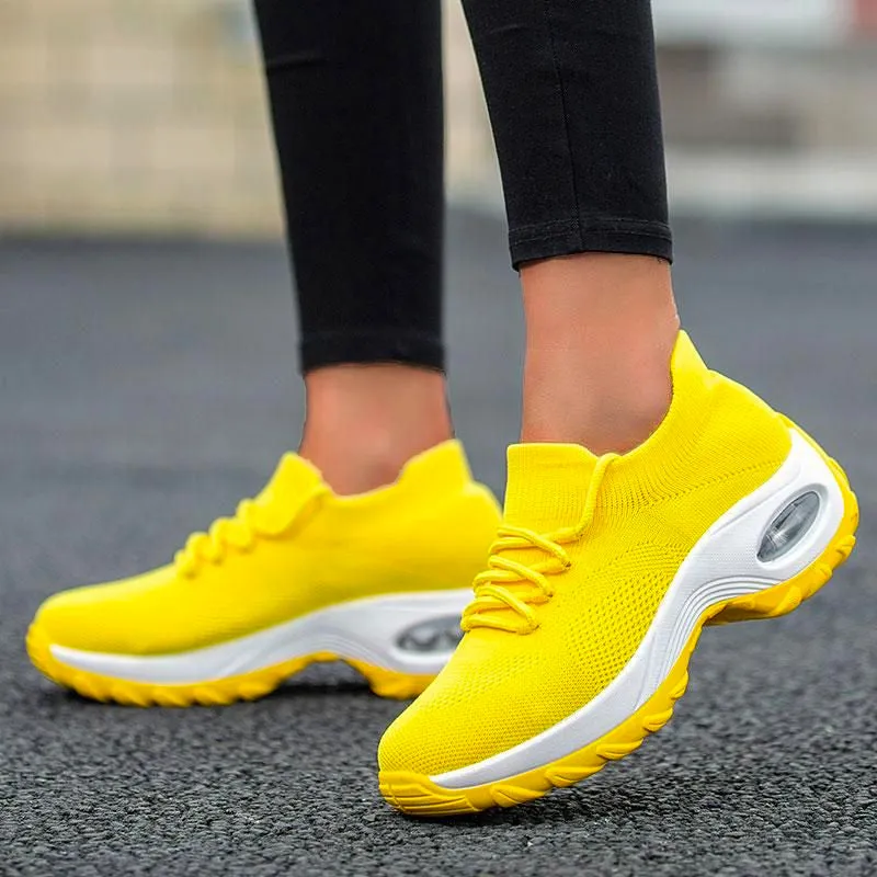 Nanccy Lace Up Walking Running Shoes Platform Sneakers