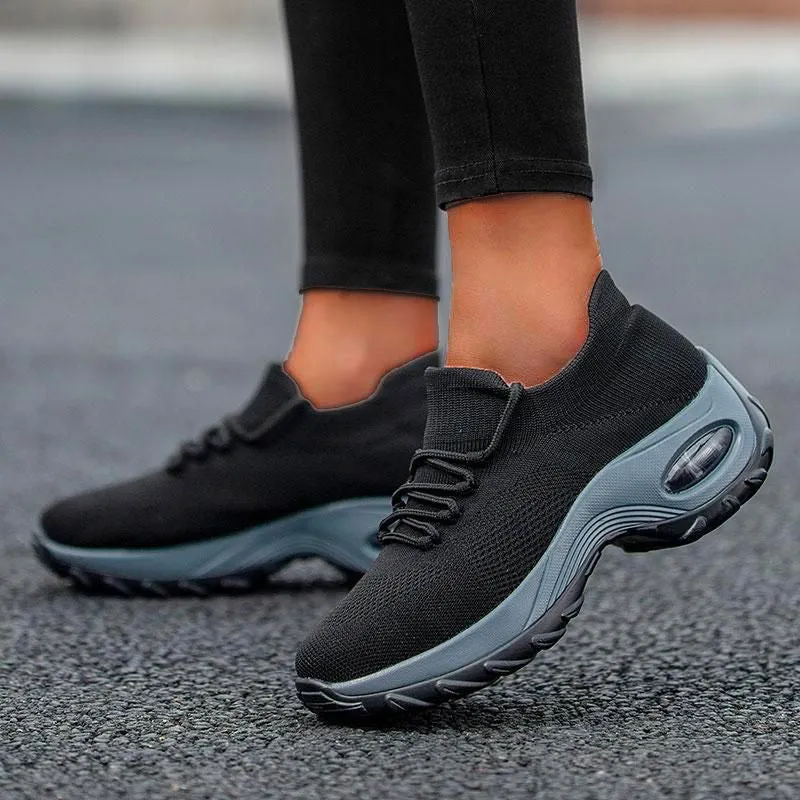 Nanccy Lace Up Walking Running Shoes Platform Sneakers