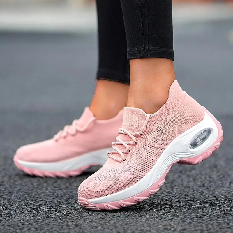 Nanccy Lace Up Walking Running Shoes Platform Sneakers