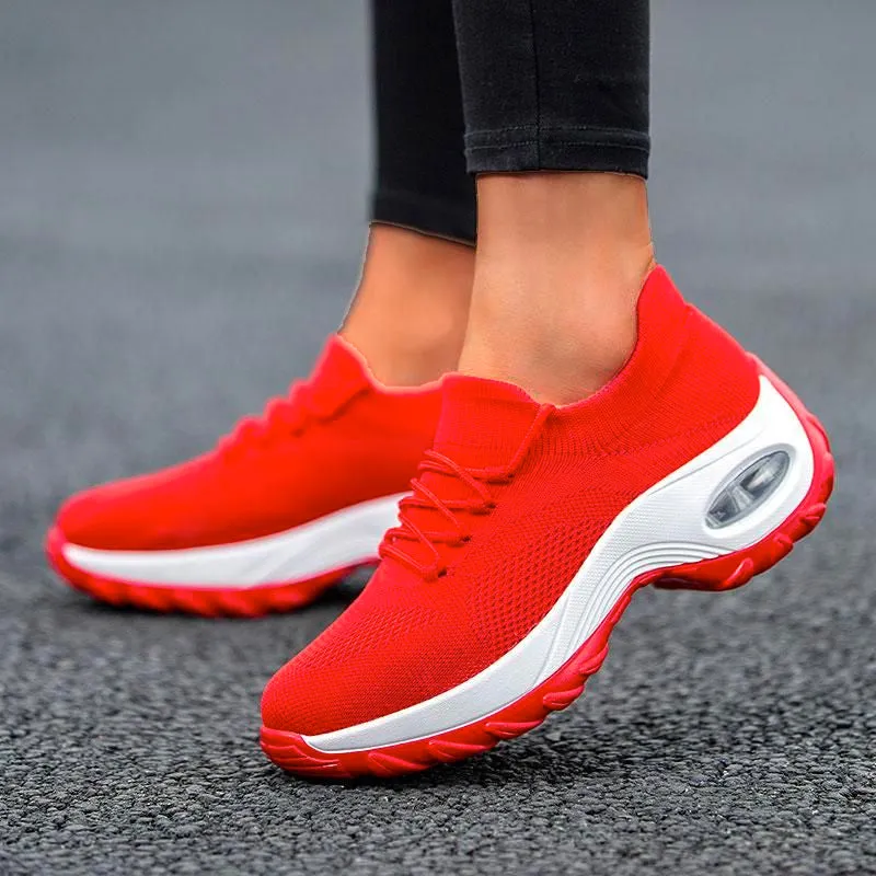 Nanccy Lace Up Walking Running Shoes Platform Sneakers