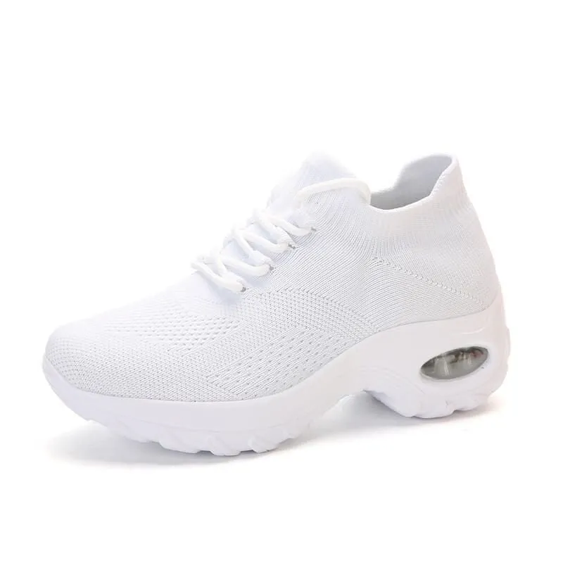 Nanccy Lace Up Walking Running Shoes Platform Sneakers