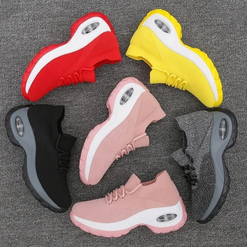 Nanccy Lace Up Walking Running Shoes Platform Sneakers