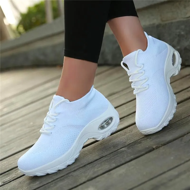Nanccy Lace Up Walking Running Shoes Platform Sneakers