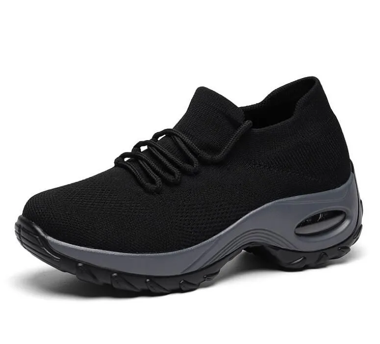 Nanccy Lace Up Walking Running Shoes Platform Sneakers