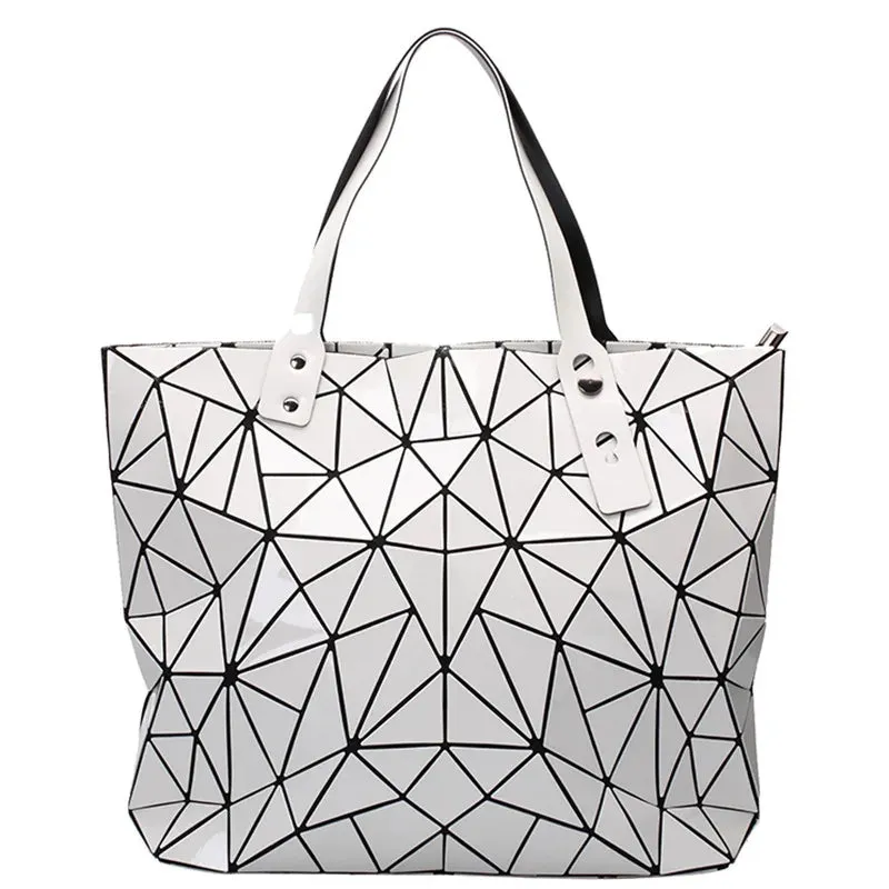 New Gold Handbags for Women: Summer Large Tote Bag, Ladies Geometric Messenger Shoulder Bag, Beach Luxury Designer in Silver.