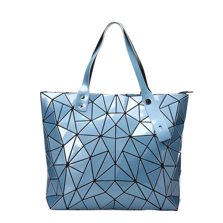 New Gold Handbags for Women: Summer Large Tote Bag, Ladies Geometric Messenger Shoulder Bag, Beach Luxury Designer in Silver.