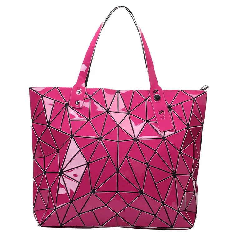 New Gold Handbags for Women: Summer Large Tote Bag, Ladies Geometric Messenger Shoulder Bag, Beach Luxury Designer in Silver.
