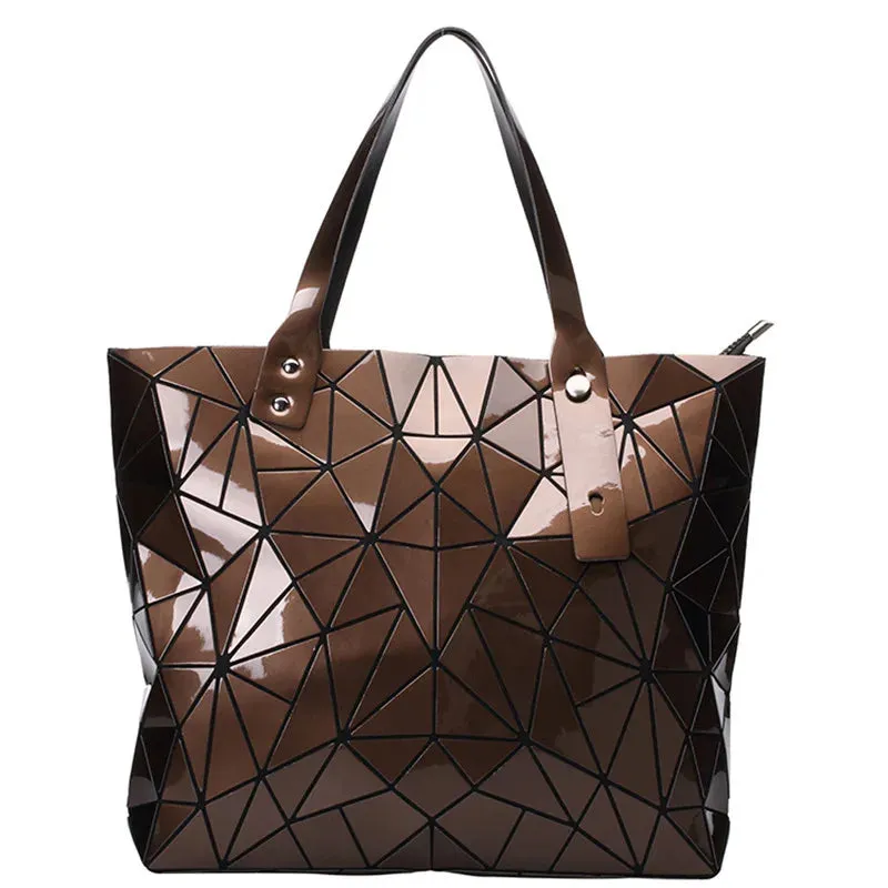 New Gold Handbags for Women: Summer Large Tote Bag, Ladies Geometric Messenger Shoulder Bag, Beach Luxury Designer in Silver.