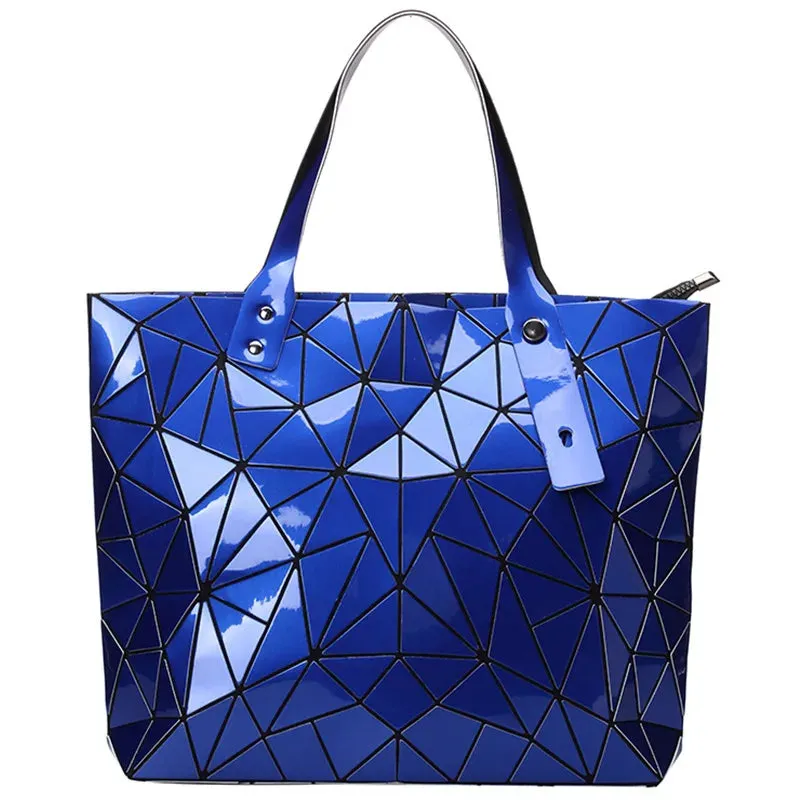 New Gold Handbags for Women: Summer Large Tote Bag, Ladies Geometric Messenger Shoulder Bag, Beach Luxury Designer in Silver.