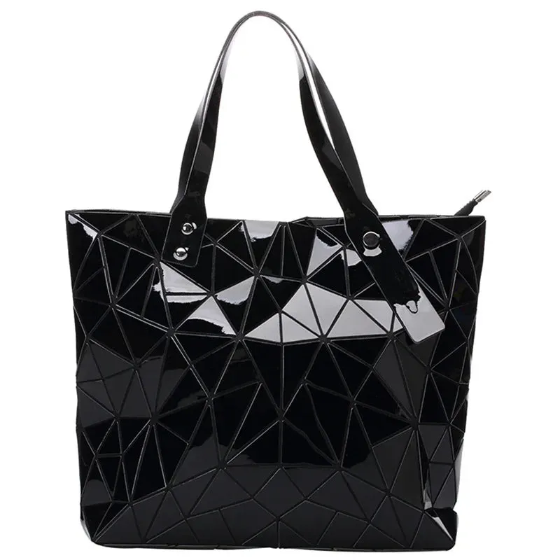 New Gold Handbags for Women: Summer Large Tote Bag, Ladies Geometric Messenger Shoulder Bag, Beach Luxury Designer in Silver.