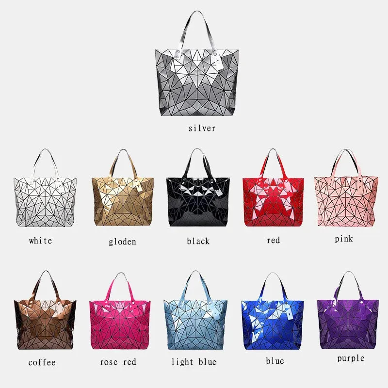 New Gold Handbags for Women: Summer Large Tote Bag, Ladies Geometric Messenger Shoulder Bag, Beach Luxury Designer in Silver.