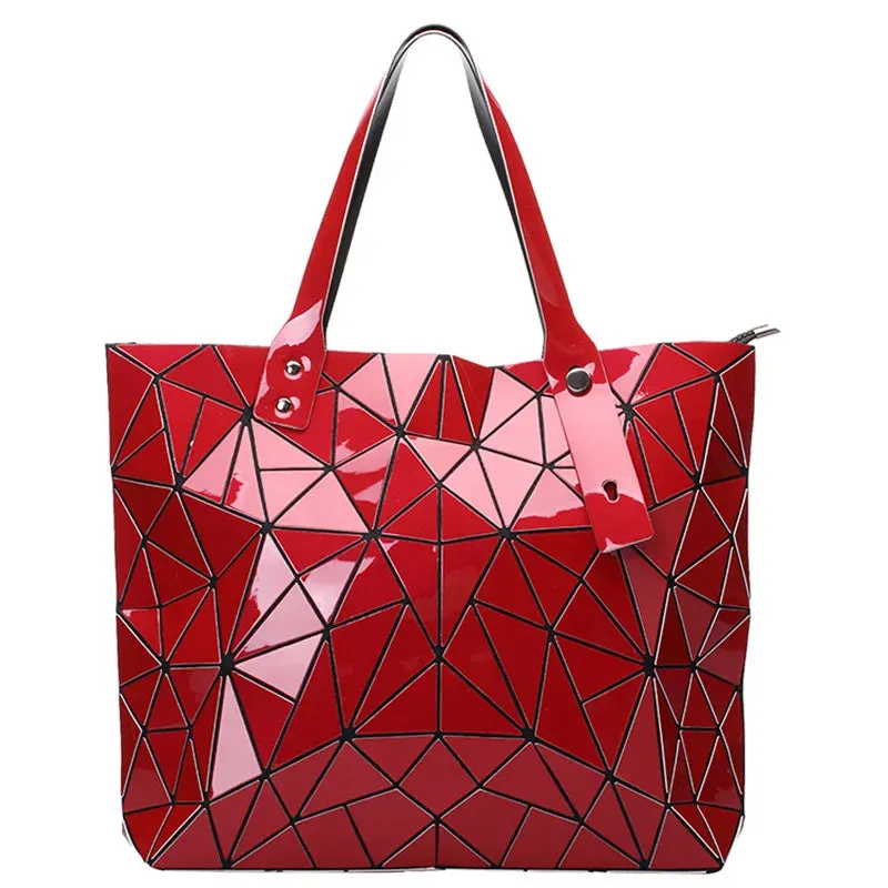 New Gold Handbags for Women: Summer Large Tote Bag, Ladies Geometric Messenger Shoulder Bag, Beach Luxury Designer in Silver.