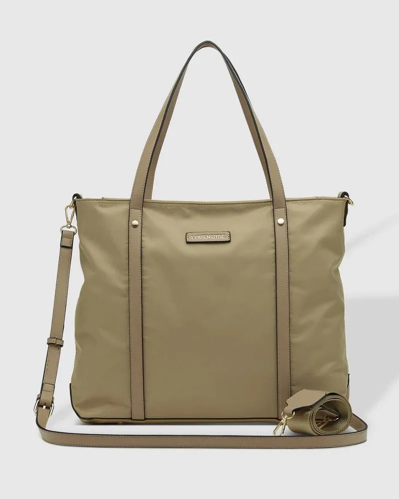 NORA NYLON TOTE BAG BEIGE