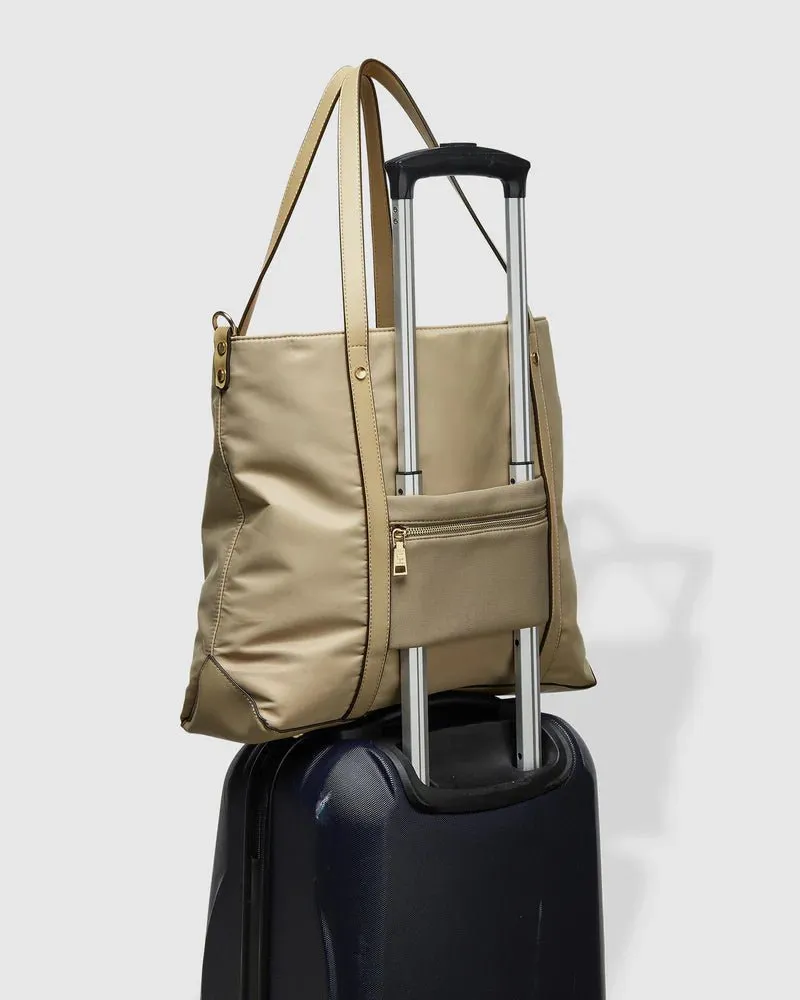 NORA NYLON TOTE BAG BEIGE