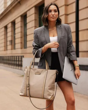 NORA NYLON TOTE BAG BEIGE
