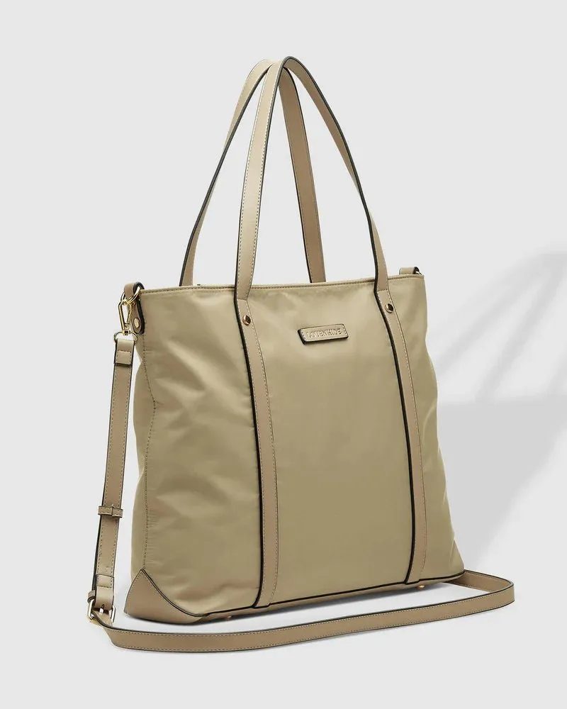 NORA NYLON TOTE BAG BEIGE