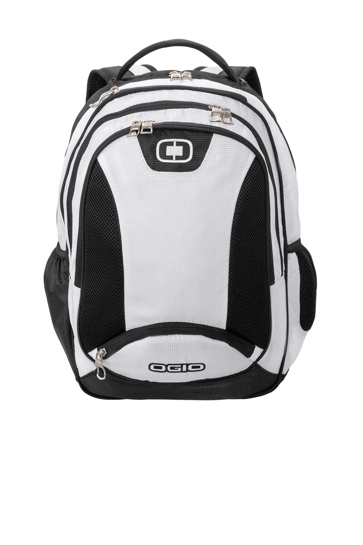 OGIO Bullion Customzied Backpacks, White/Black/Silver