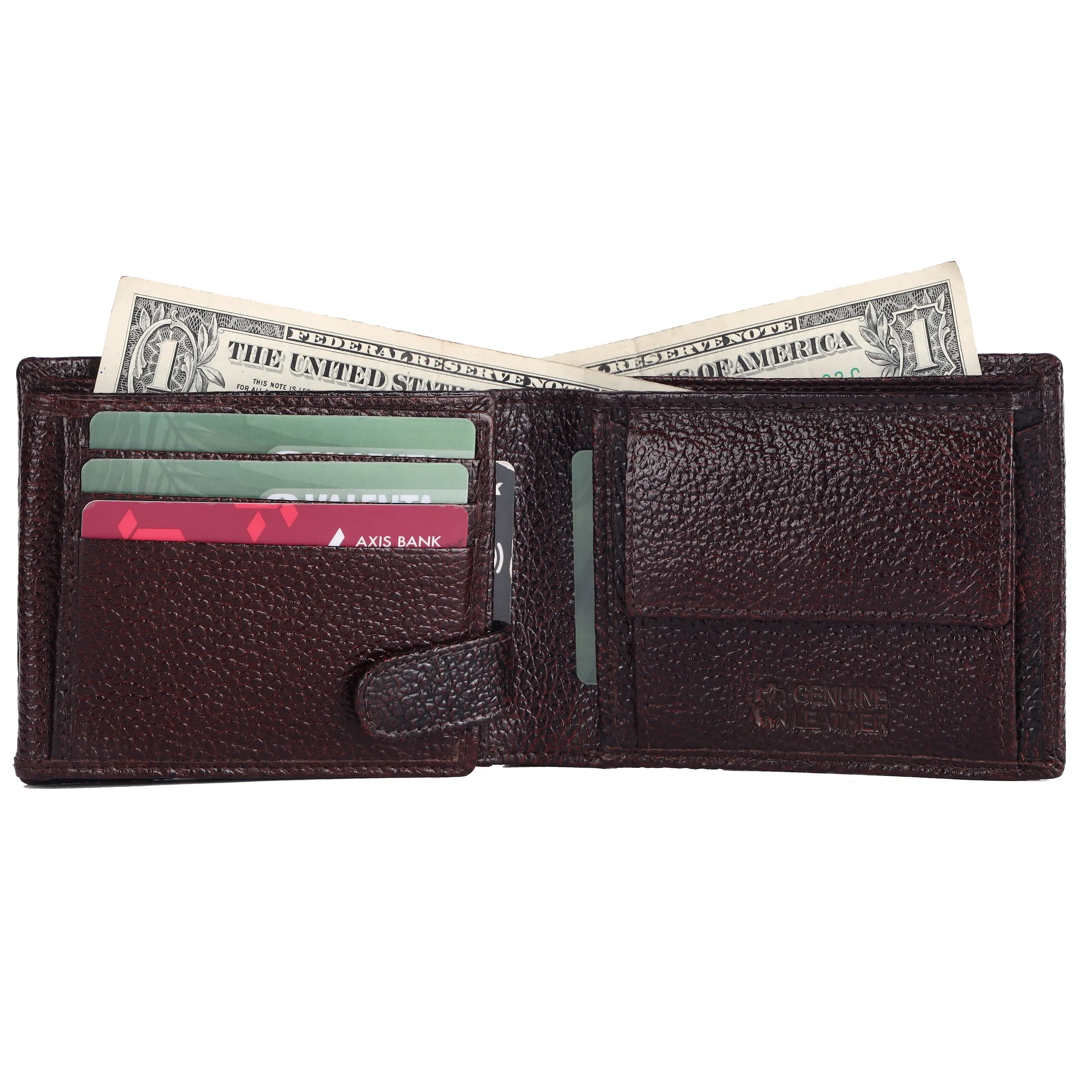 Pebble Texture 16 Card Billfold Coin Pocket Wallet #1013C