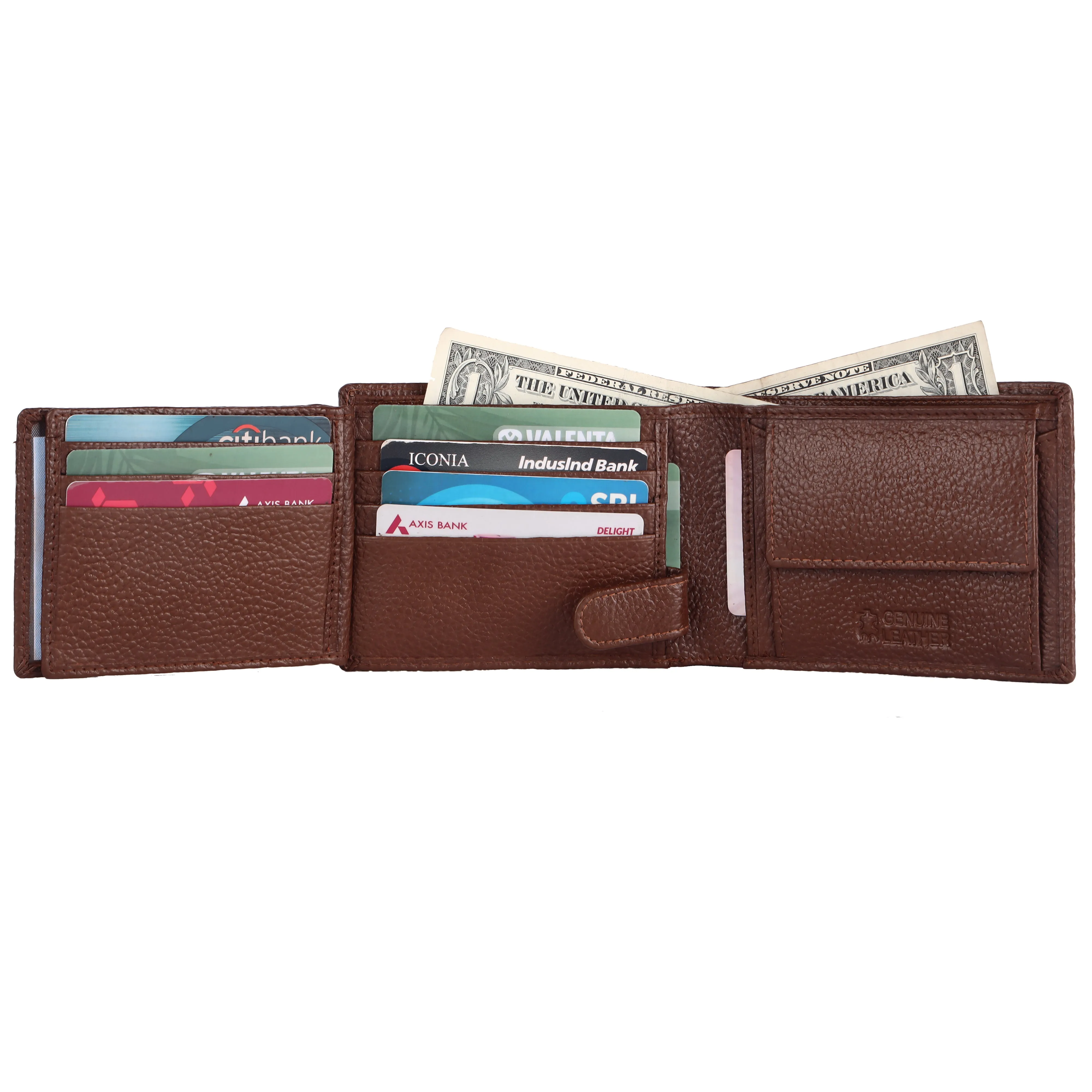 Pebble Texture 16 Card Billfold Coin Pocket Wallet #1013C