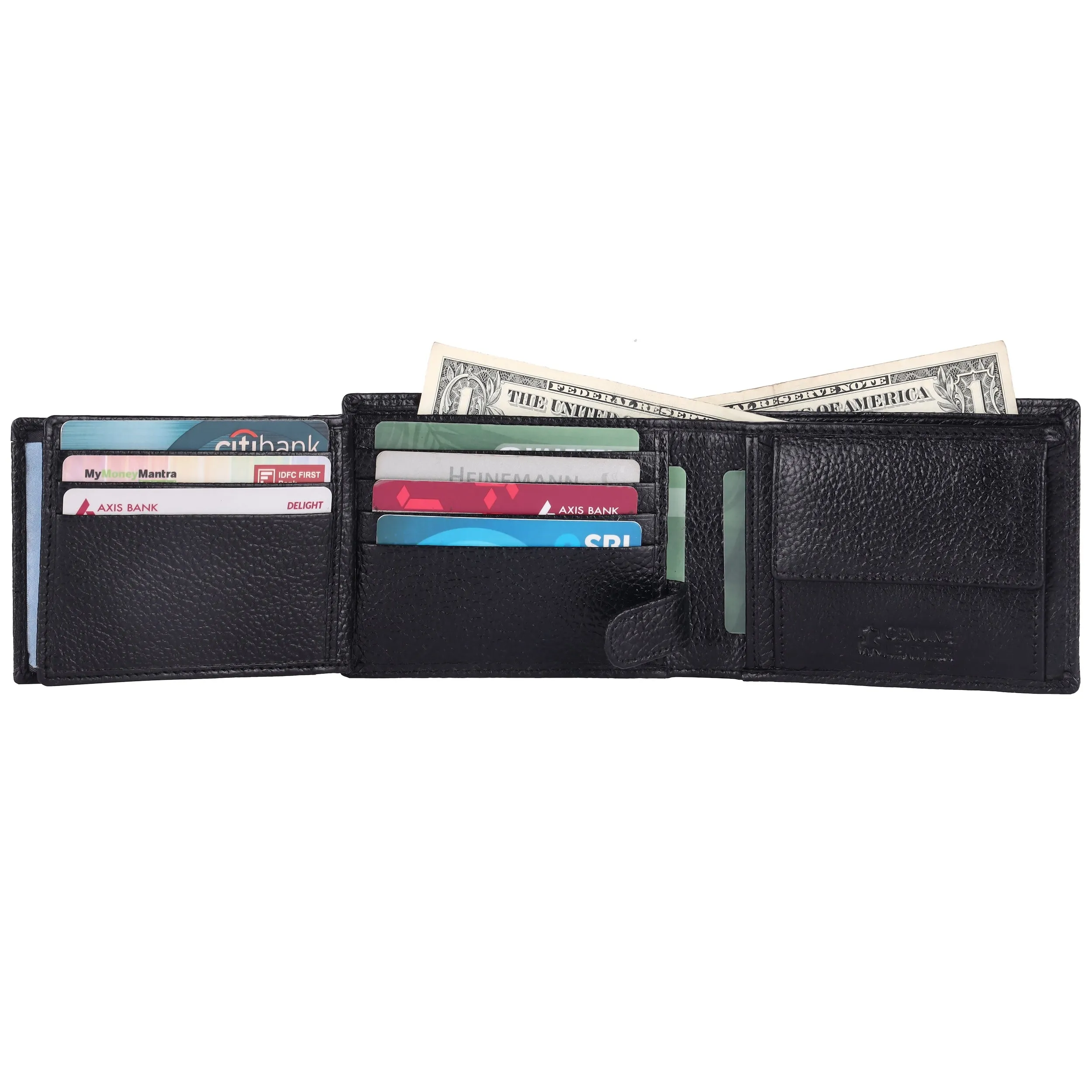 Pebble Texture 16 Card Billfold Coin Pocket Wallet #1013C