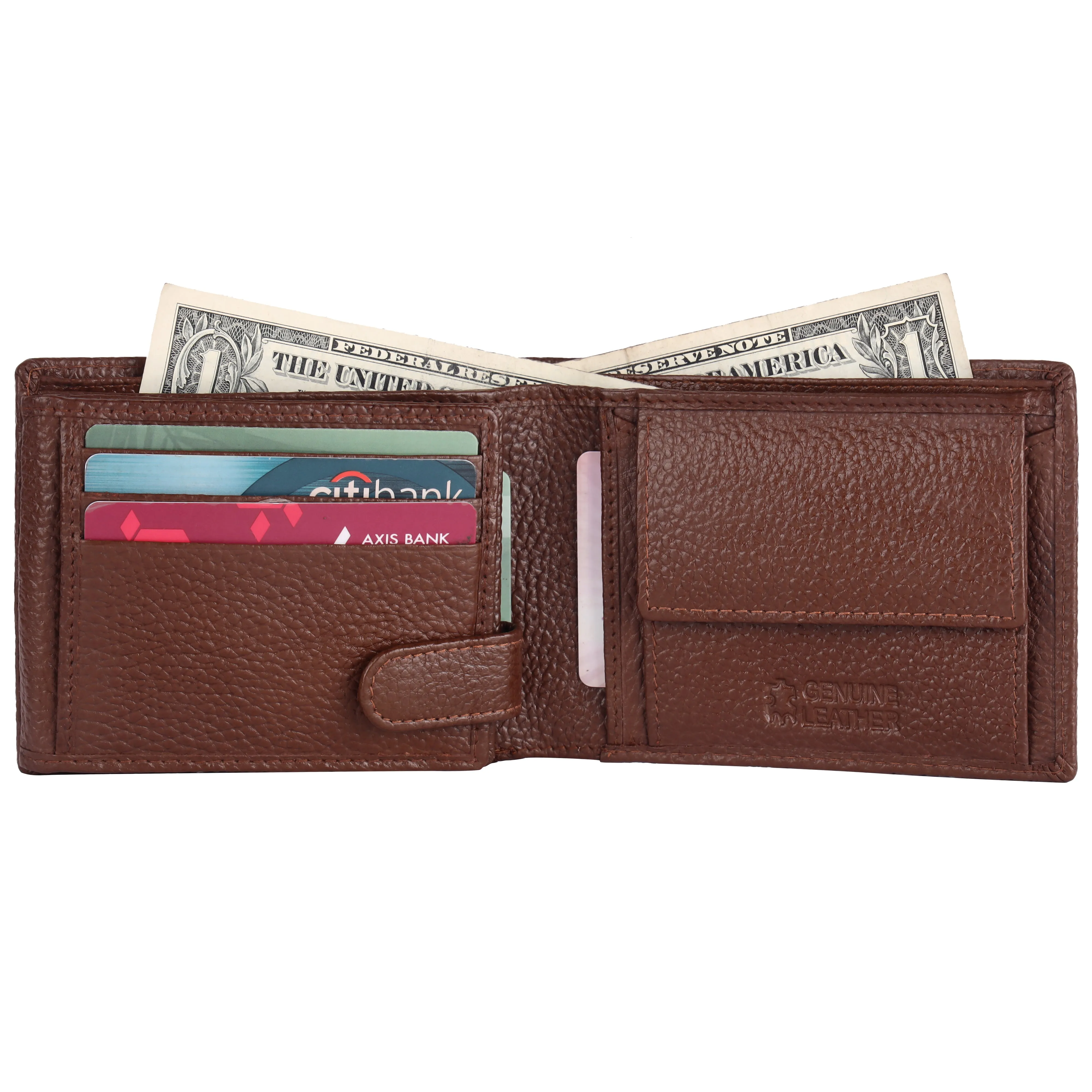 Pebble Texture 16 Card Billfold Coin Pocket Wallet #1013C