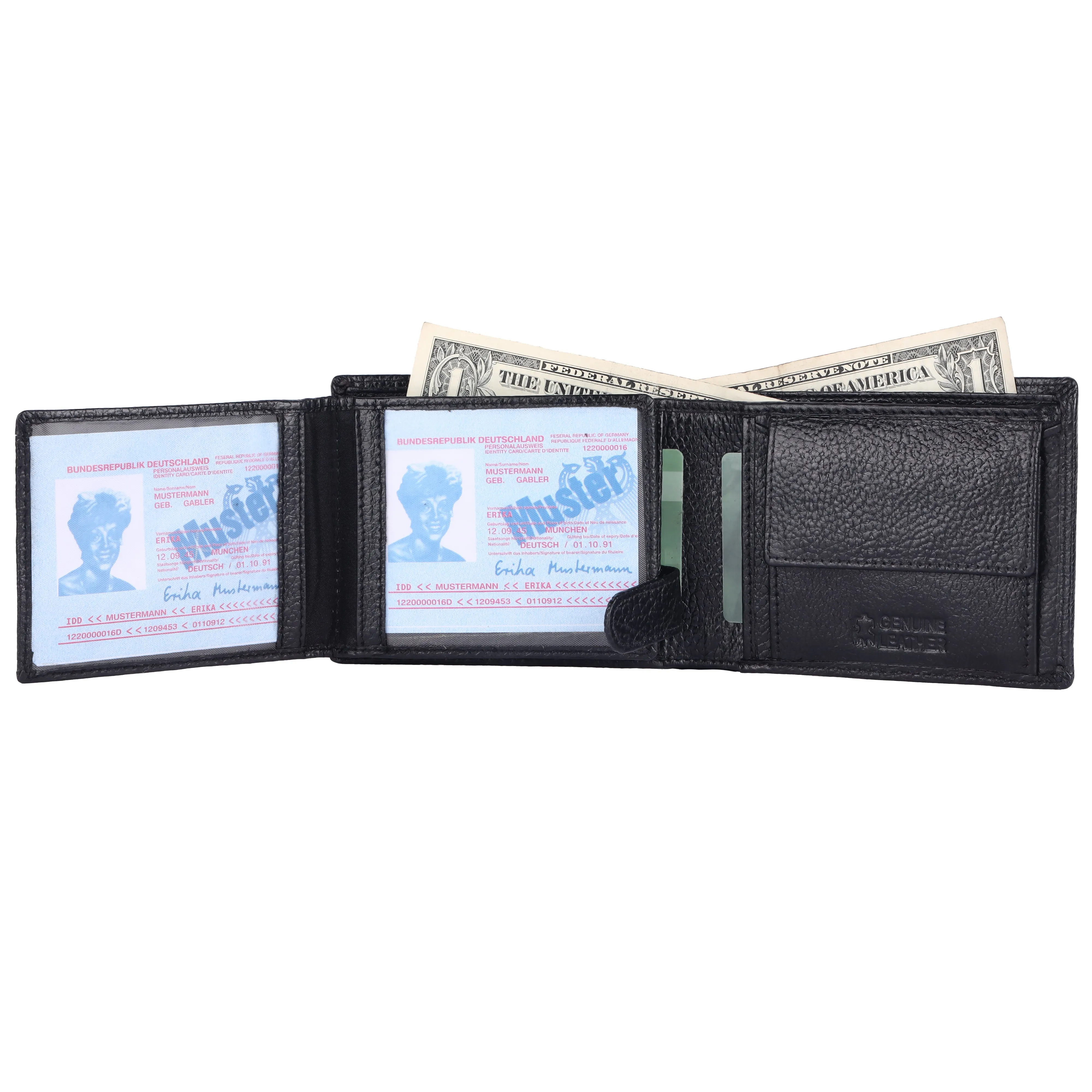 Pebble Texture 16 Card Billfold Coin Pocket Wallet #1013C