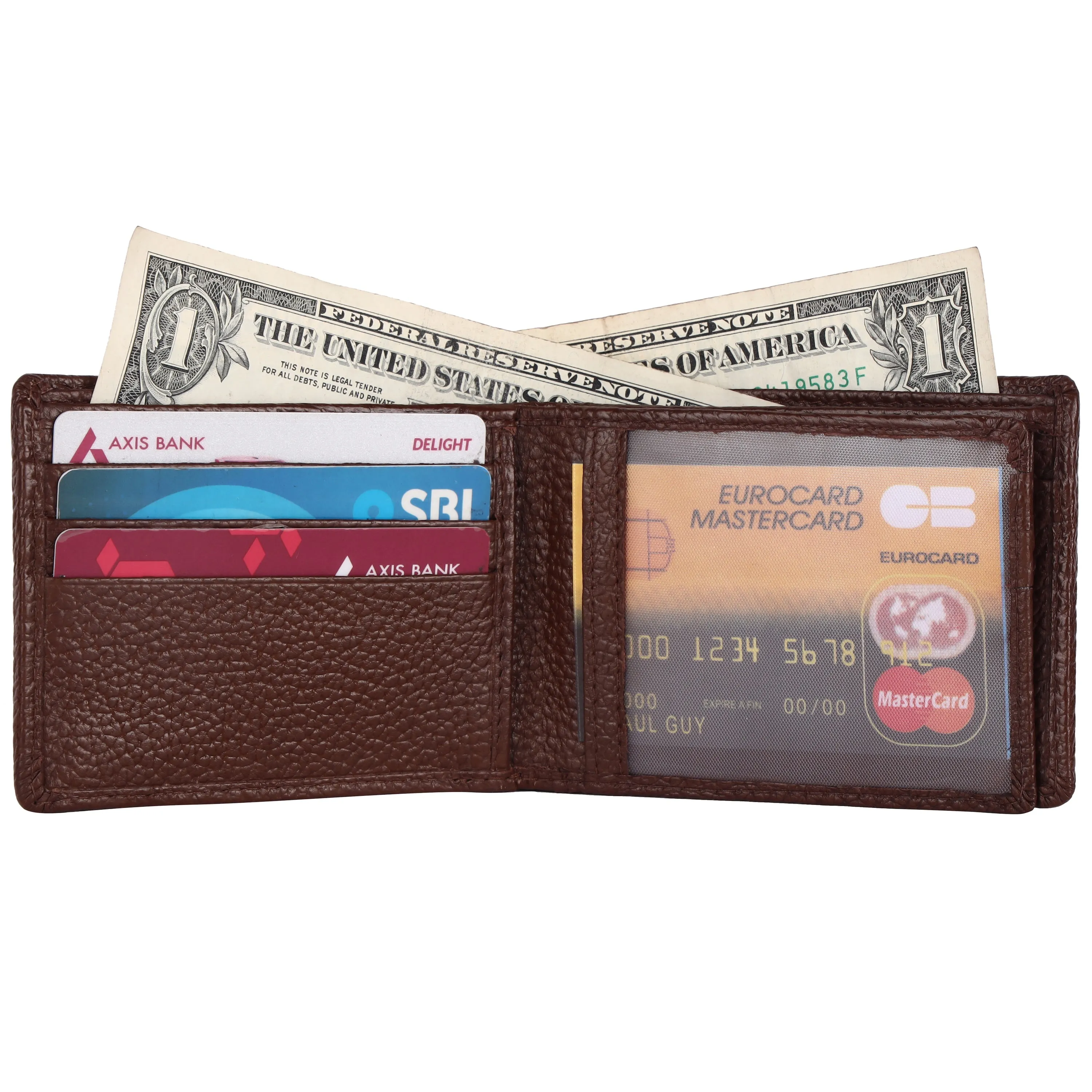 Pebble Texture 9 Card Billfold Coin Pocket Wallet #1074C