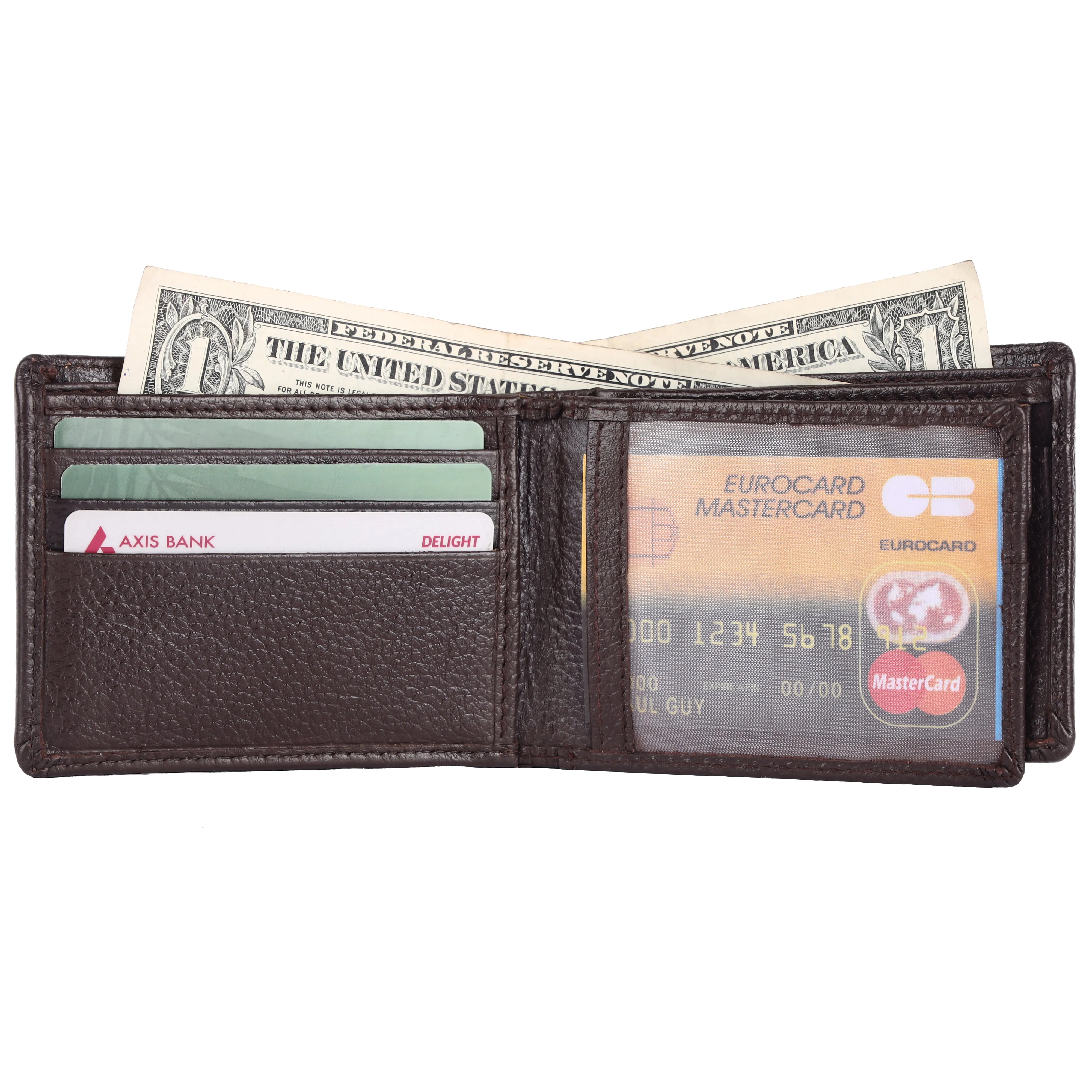 Pebble Texture 9 Card Billfold Coin Pocket Wallet #1074C