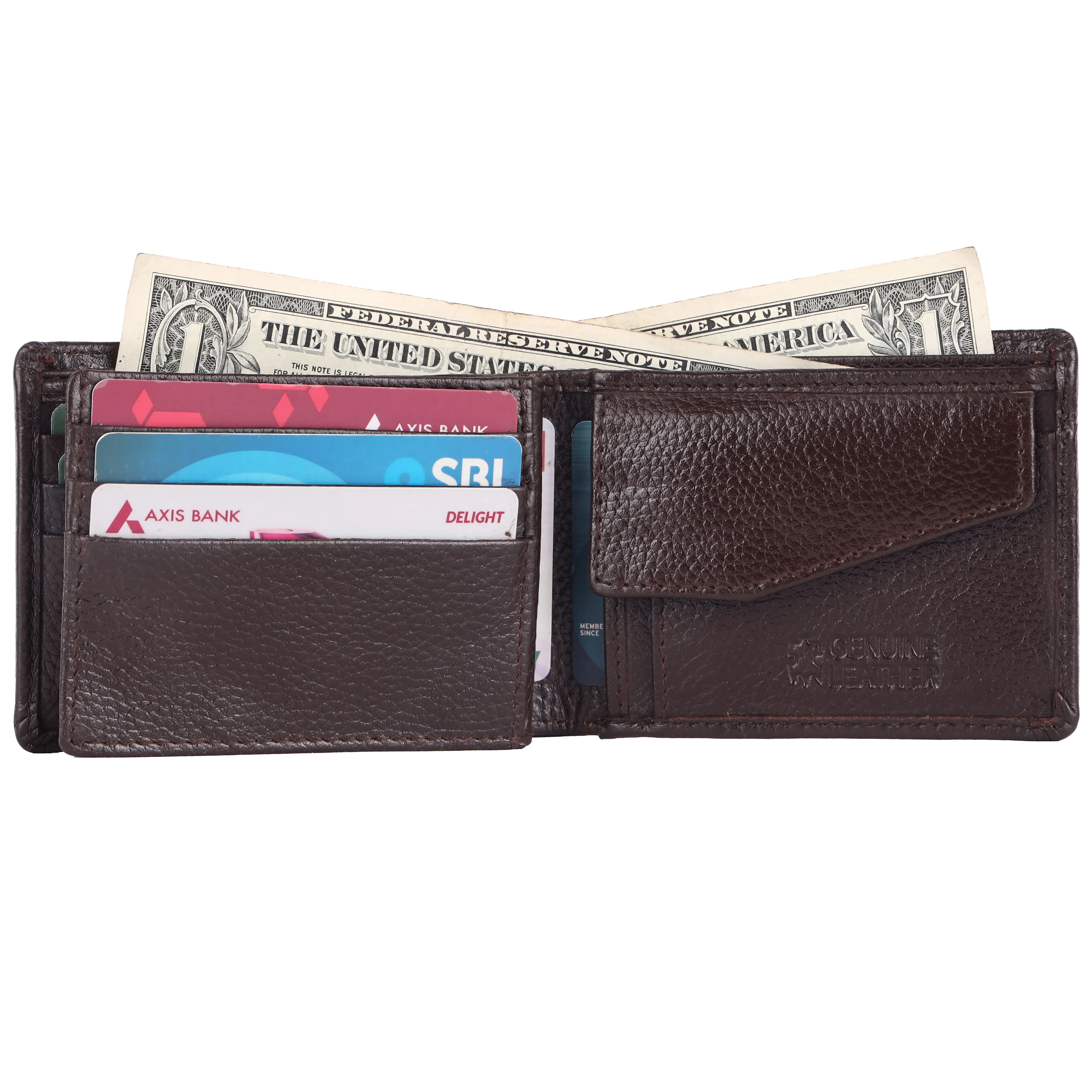 Pebble Texture 9 Card Billfold Coin Pocket Wallet #1074C