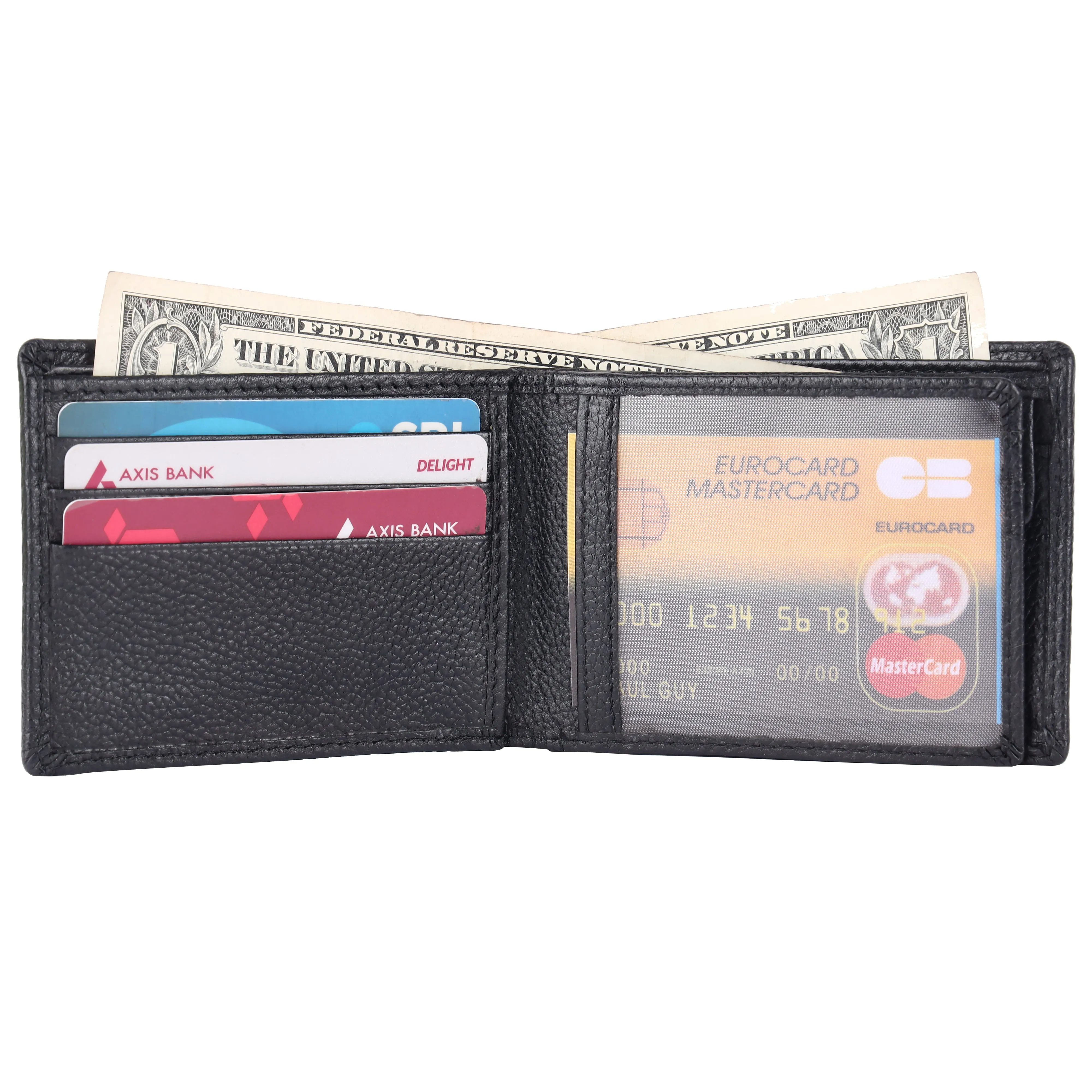 Pebble Texture 9 Card Billfold Coin Pocket Wallet #1074C