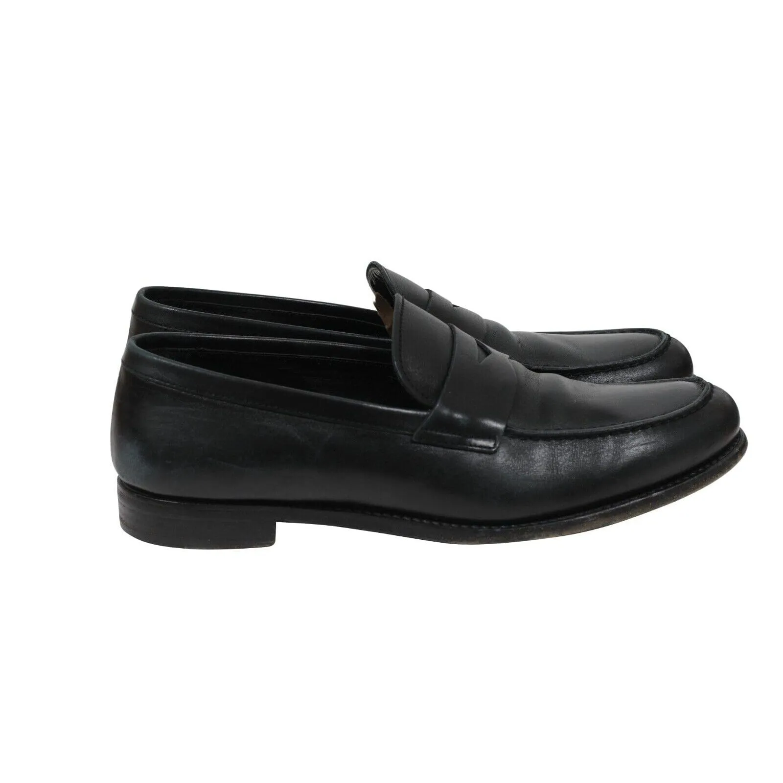 Penny Loafers Size US 10 UK 9 Black Leather Slip On Moccasin Shoes