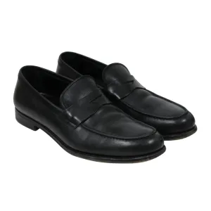 Penny Loafers Size US 10 UK 9 Black Leather Slip On Moccasin Shoes