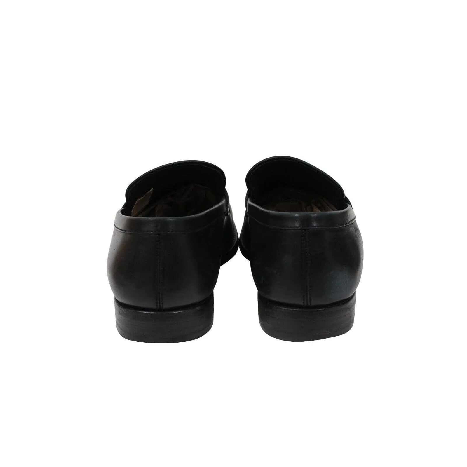Penny Loafers Size US 10 UK 9 Black Leather Slip On Moccasin Shoes