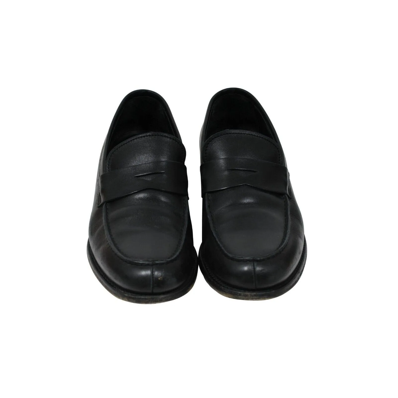 Penny Loafers Size US 10 UK 9 Black Leather Slip On Moccasin Shoes