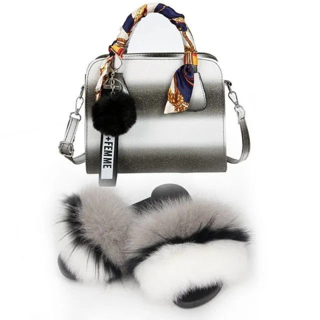 PRETTY BOUJEE SET - SLIDES/SHOE & BAG - MULTI COLOR