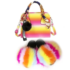 PRETTY BOUJEE SET - SLIDES/SHOE & BAG - MULTI COLOR