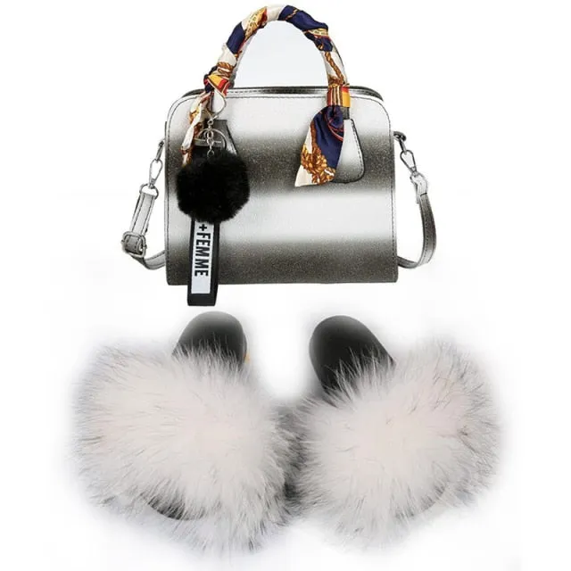PRETTY BOUJEE SET - SLIDES/SHOE & BAG - MULTI COLOR