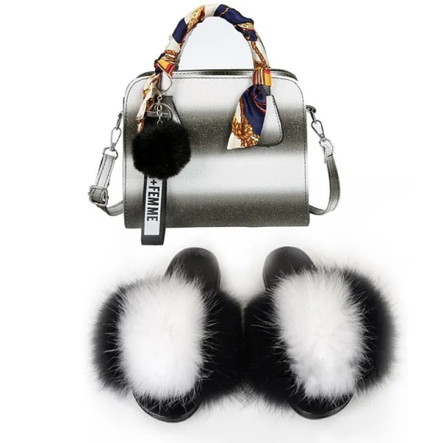 PRETTY BOUJEE SET - SLIDES/SHOE & BAG - MULTI COLOR