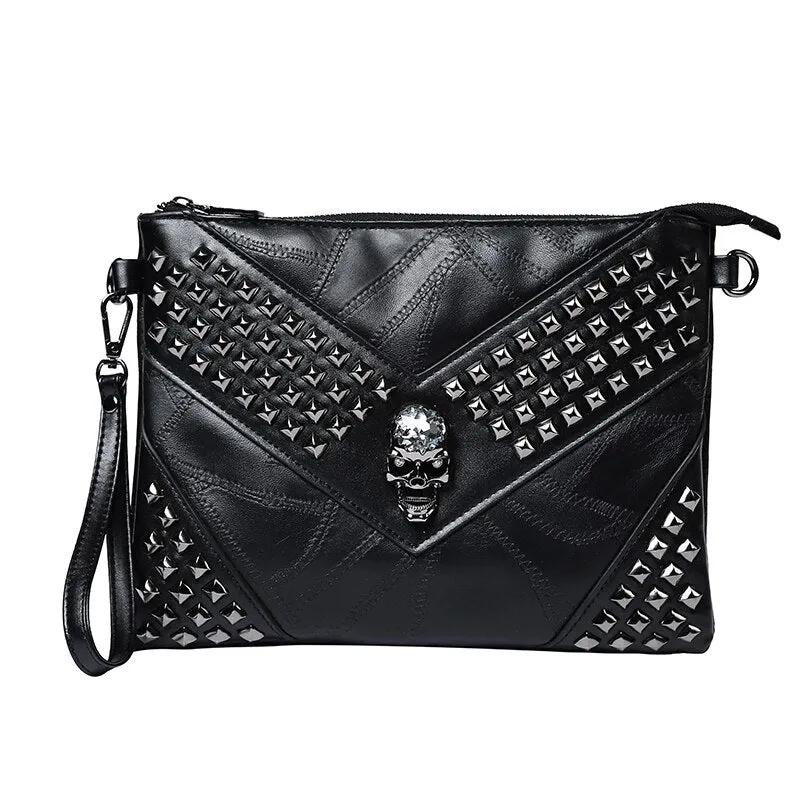 Rivets & Skull Shoulder Bag