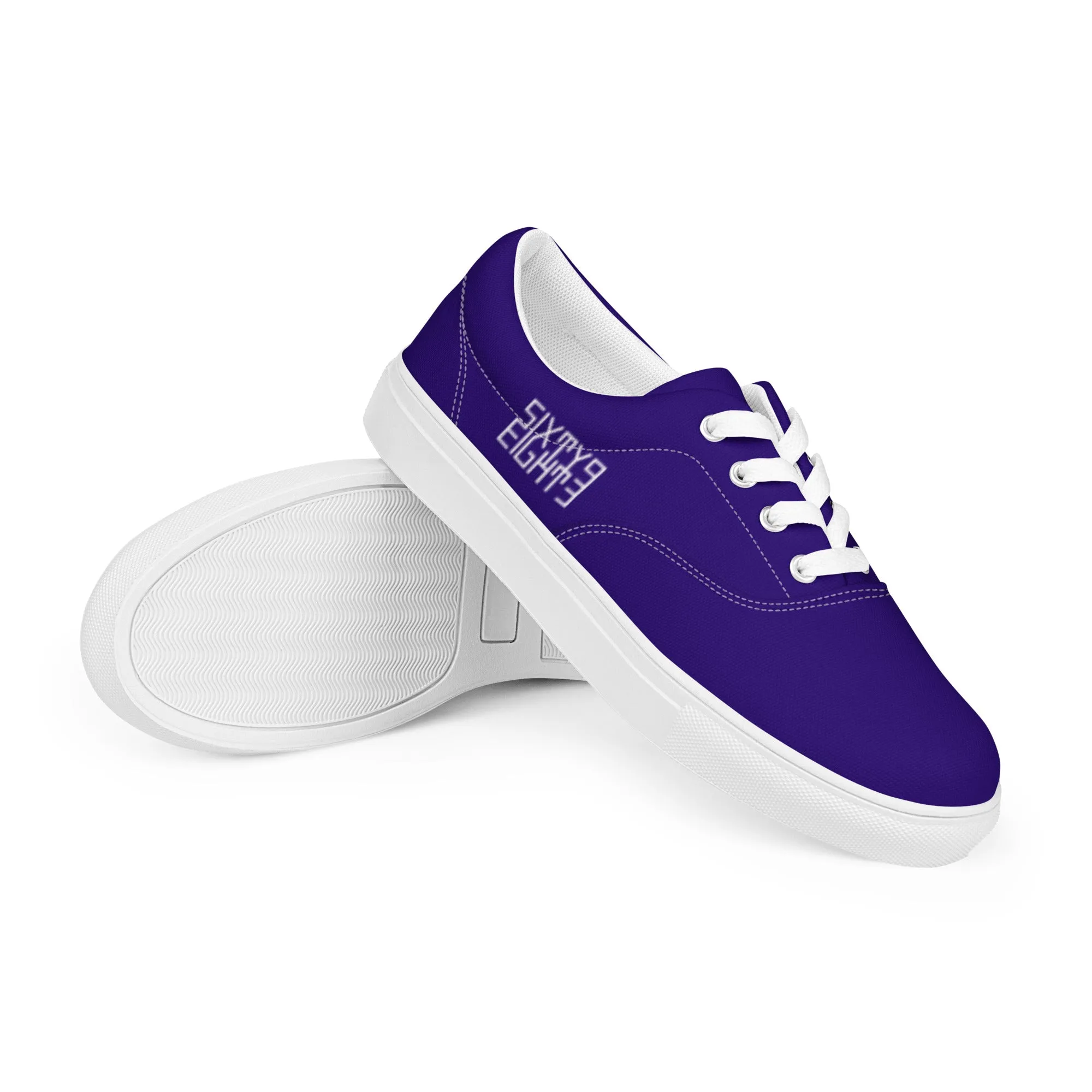 Sixty Eight 93 Logo White & Royal Blue Women's Low Top Shoes