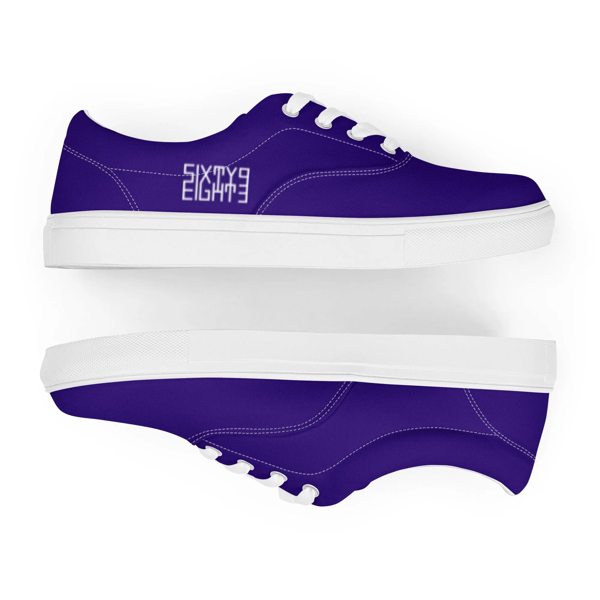 Sixty Eight 93 Logo White & Royal Blue Women's Low Top Shoes