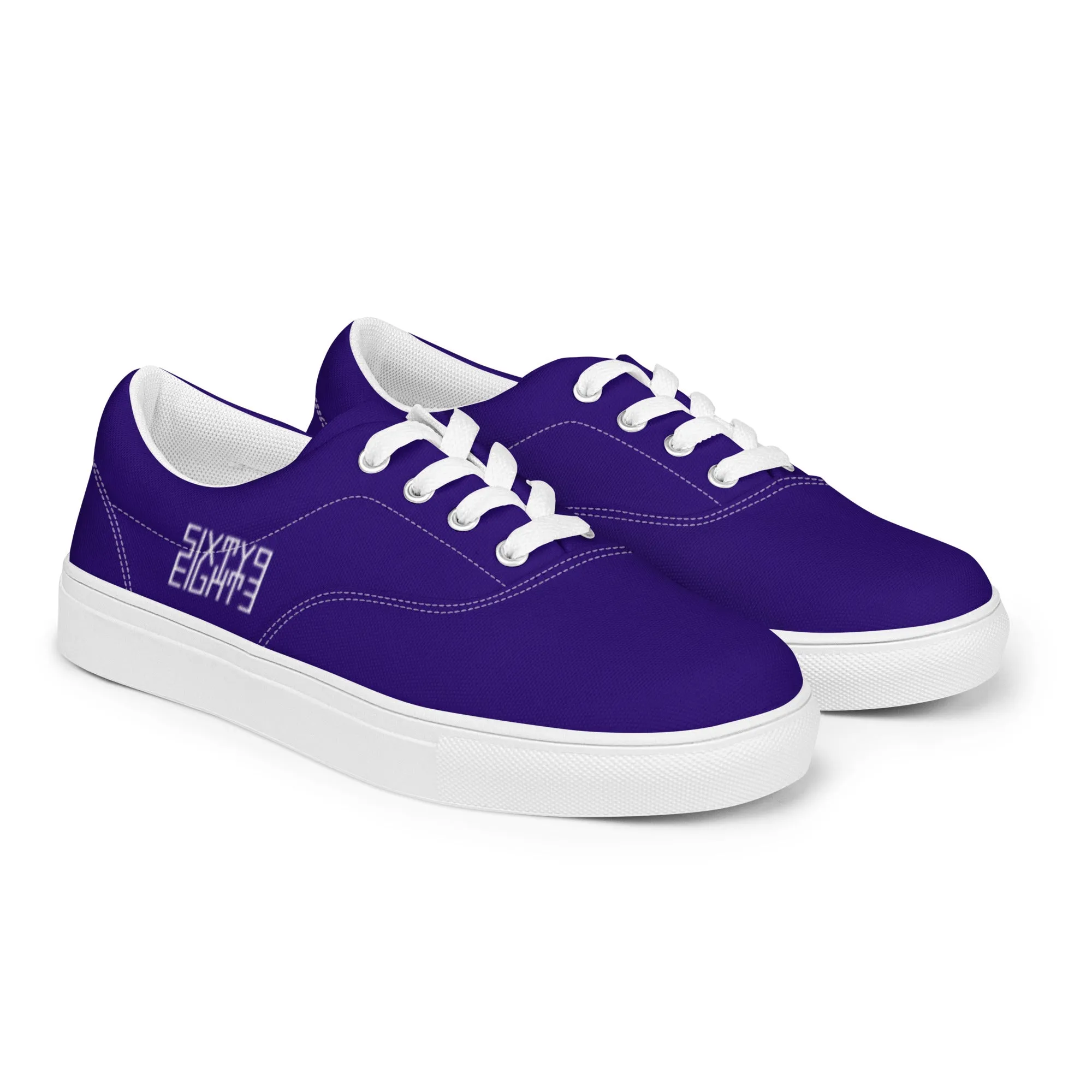 Sixty Eight 93 Logo White & Royal Blue Women's Low Top Shoes