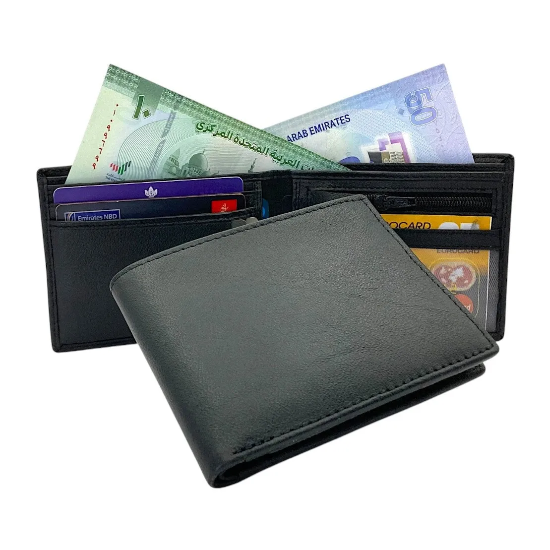 Smooth Top Grain Billfold Wallet # 1250 ZIP PKT