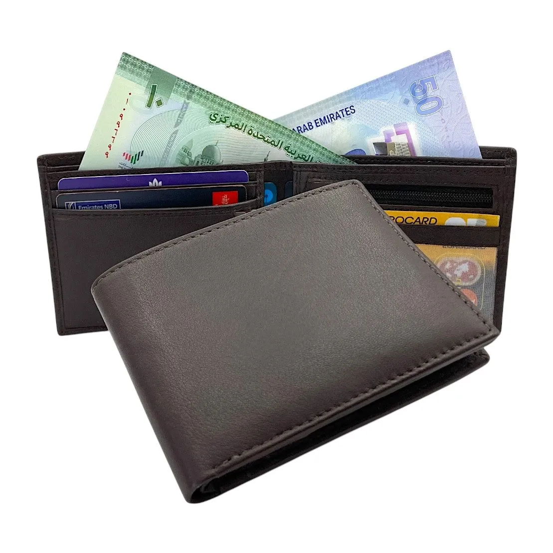 Smooth Top Grain Billfold Wallet # 1250 ZIP PKT