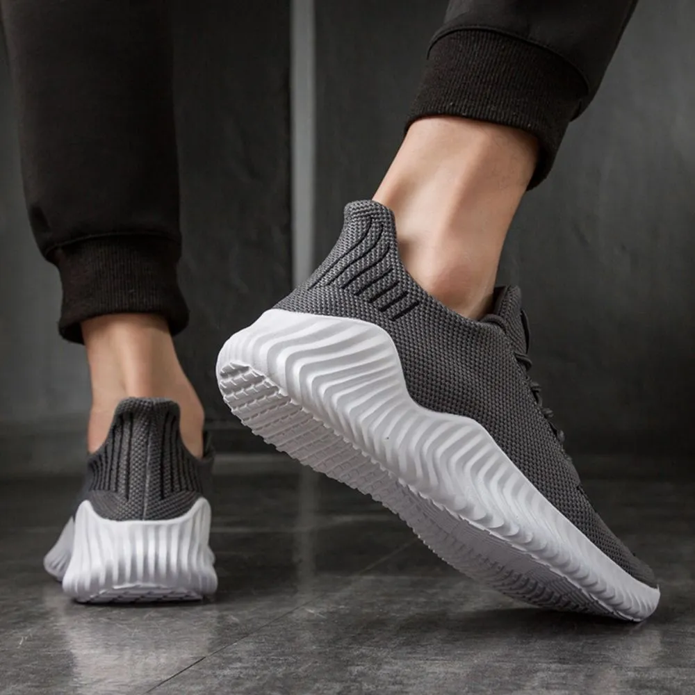Sneakers Men's Outdoor Road Shoes Breathable Lightweight Non-Slip - Grey Size US11.5 = US47