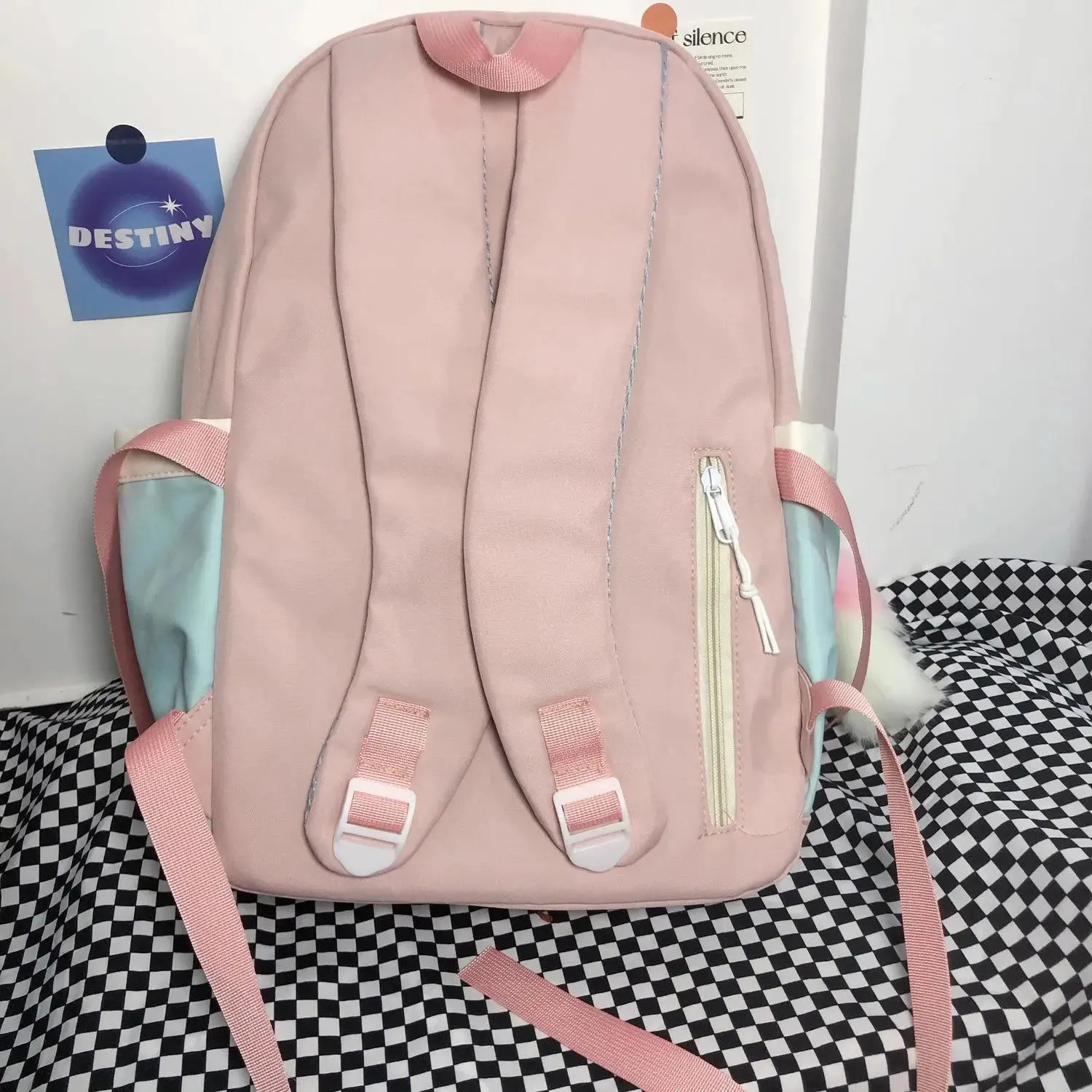 Sohiwoo Y2K Women Bags 2024 Trend Designer Aesthetic Patchwork E Girl Backpacks Large Capacity Casual Nylon Mochilas Para Mujer