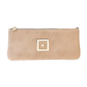 Stella Beige Ponyskin Clutch