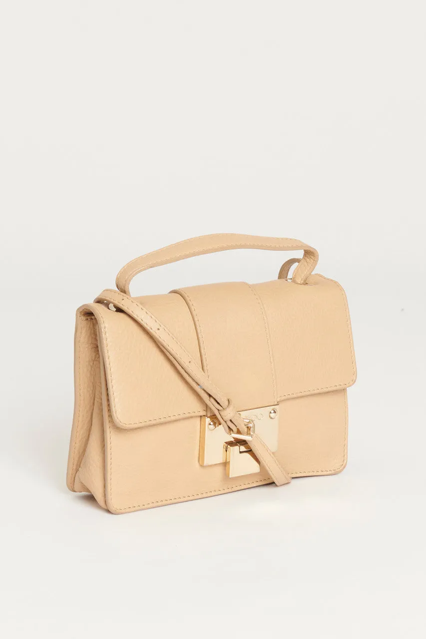 Tan Grained Calfskin Leather Rebel Preowned Crossbody Bag